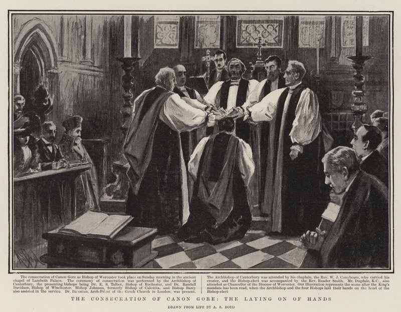 De Wijding van Kanunnik Gore, de Handoplegging door Alexander Stuart Boyd