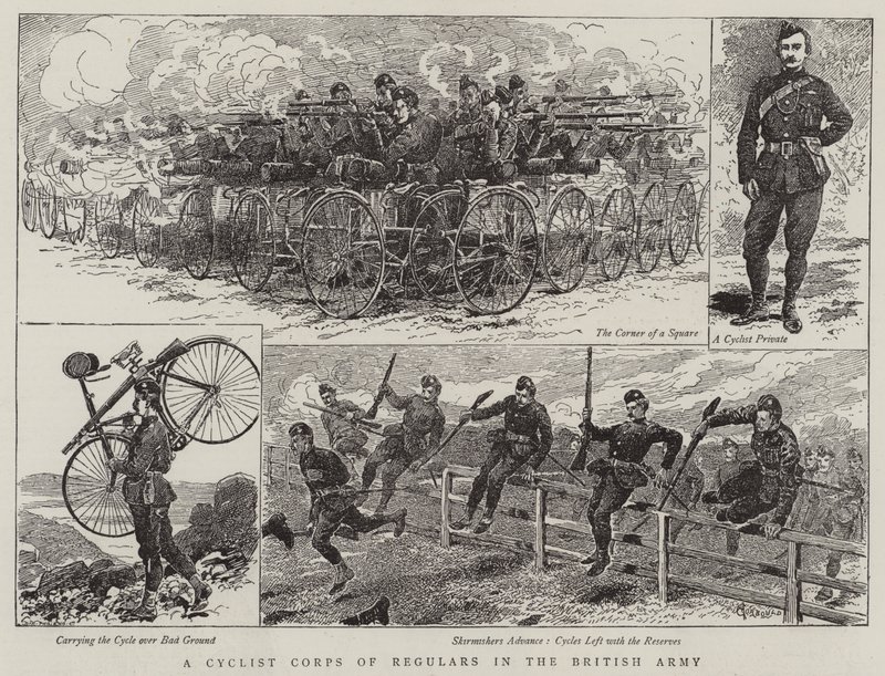 Een Fietskorps van Regulars in het Britse Leger door Alfred Chantrey Corbould