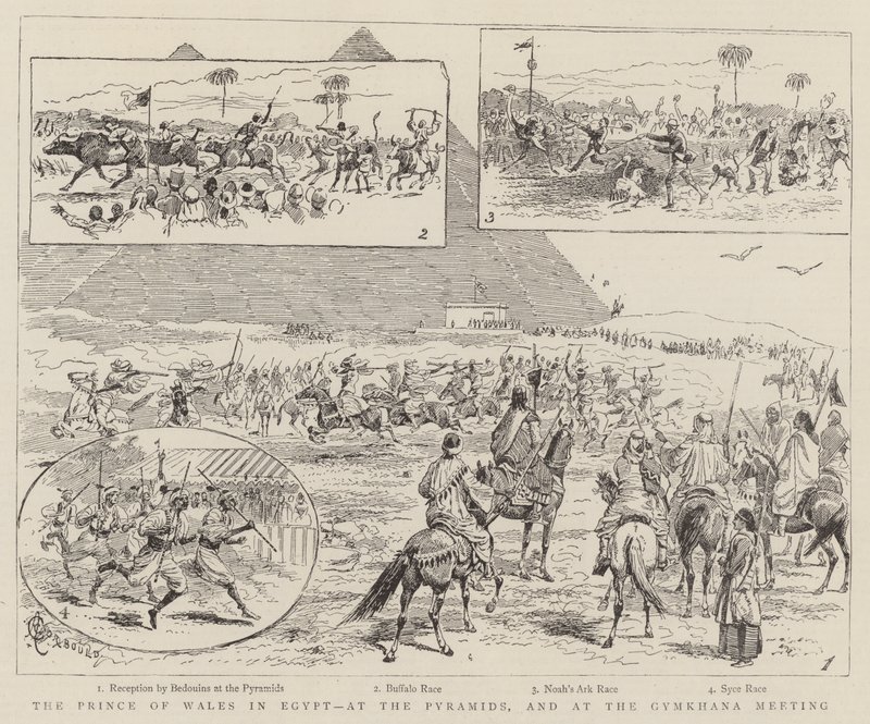 De Prins van Wales in Egypte, bij de Piramides, en bij de Gymkhana Meeting door Alfred Chantrey Corbould