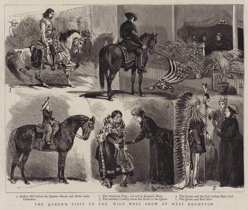 Het Bezoek van de Koningin aan de Wild West Show in West Brompton door Alfred Chantrey Corbould