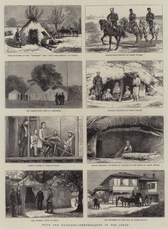 Met de Russen, Fotografie in het Veld door Alfred Chantrey Corbould