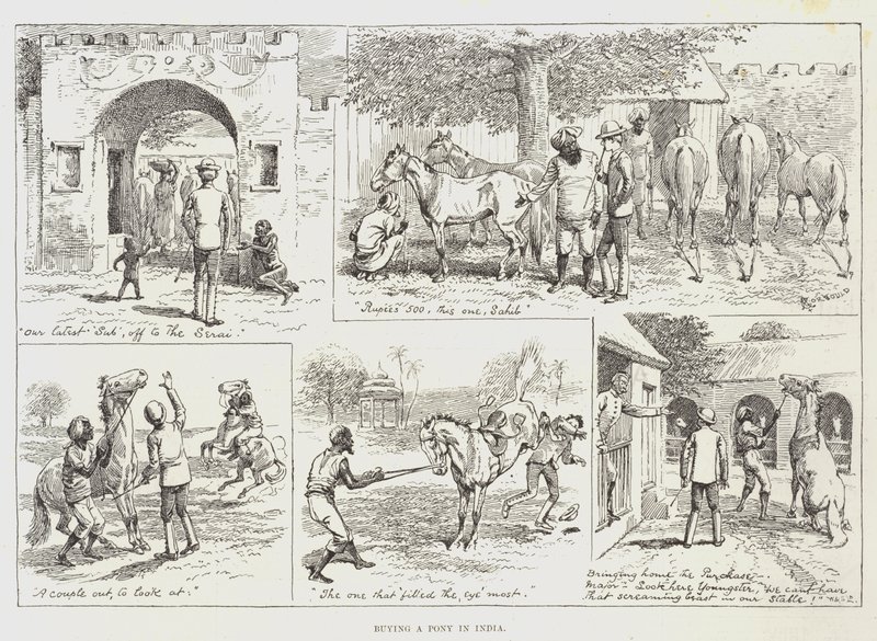 Een pony kopen in India door Alfred Courbould