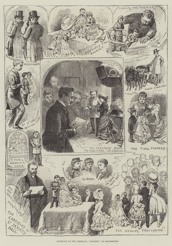 Huwelijk van de Amerikaanse Dwergen in Manchester door Alfred Courbould