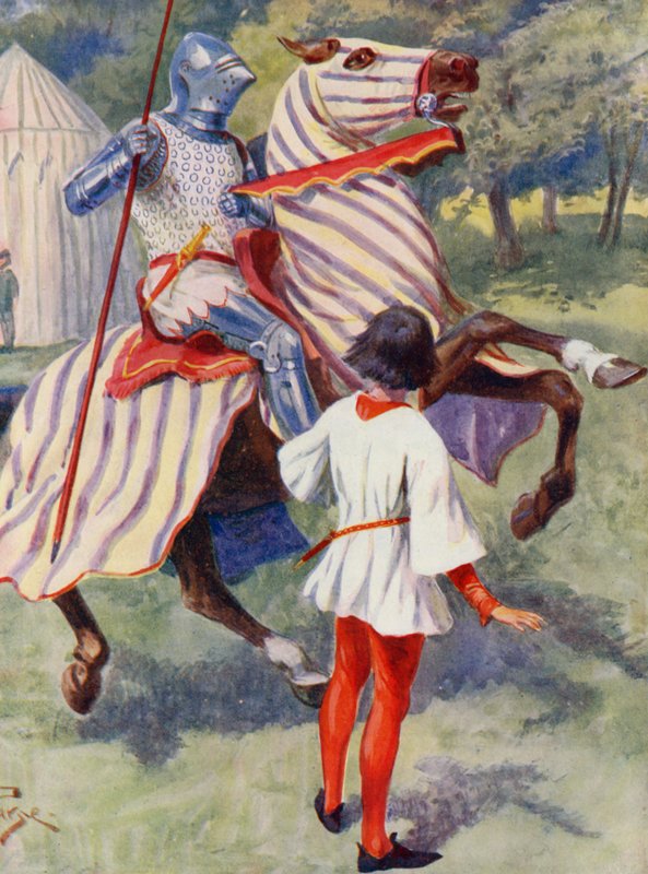 Merrie Engeland: Een jonge ridder door Alfred (after) Pearse