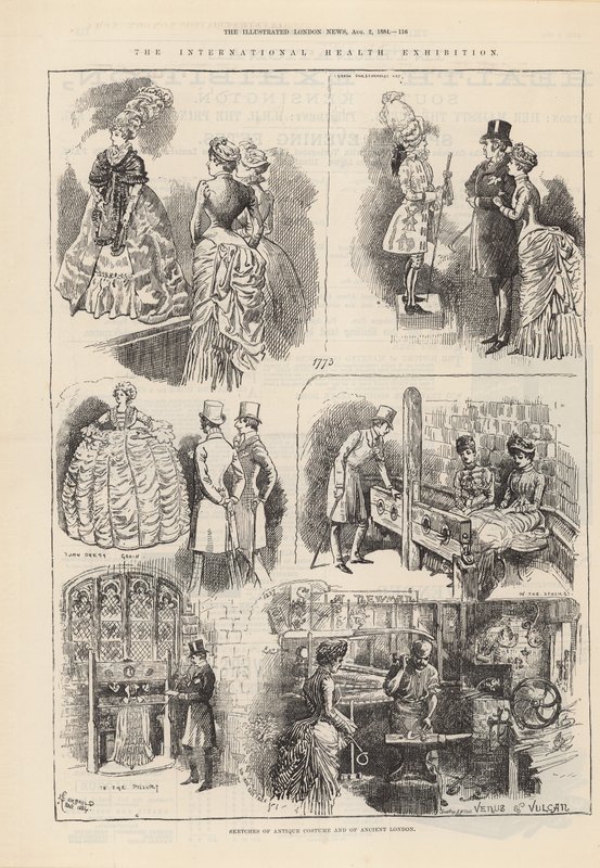 Schetsen van antieke kostuums en van het oude Londen door Alfred Chantrey Corbould