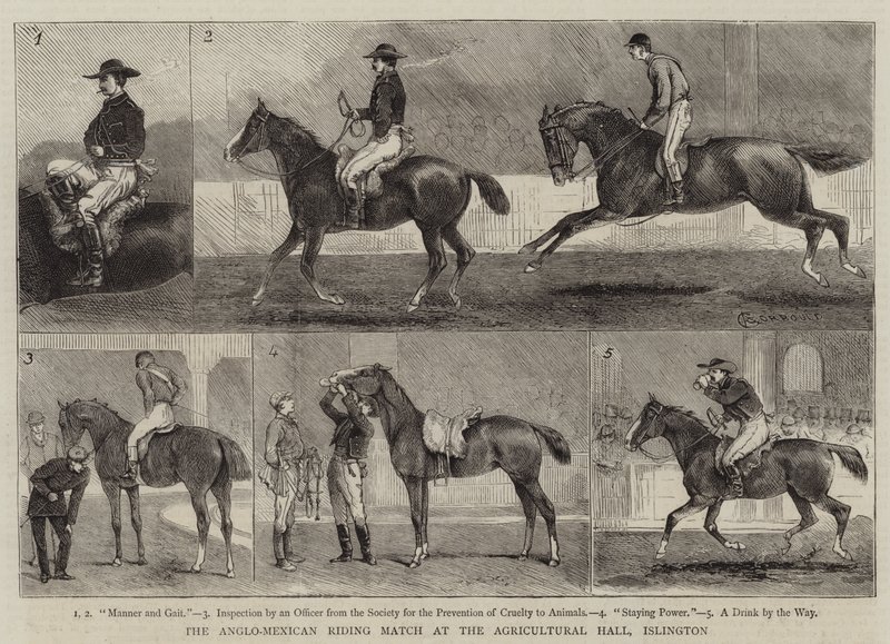 De Anglo-Mexicaanse Ruiterwedstrijd in de Agricultural Hall, Islington door Alfred Chantrey Corbould