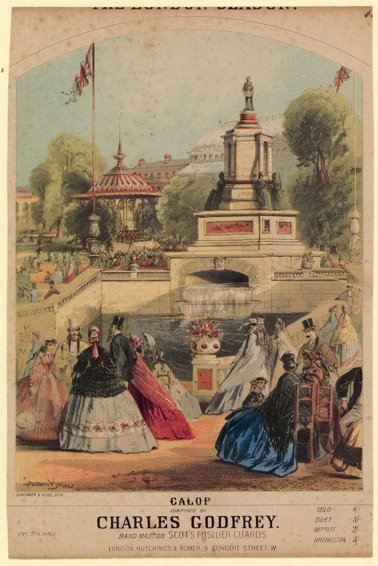 Galop. De tuin van de Royal Horticultural Society ter gelegenheid van de tentoonstelling van 1862 door Alfred Concanen
