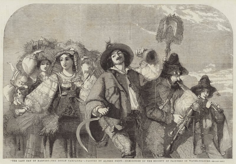 De Laatste Dag van de Oogst, de Romeinse Campagna door Alfred Downing Fripp