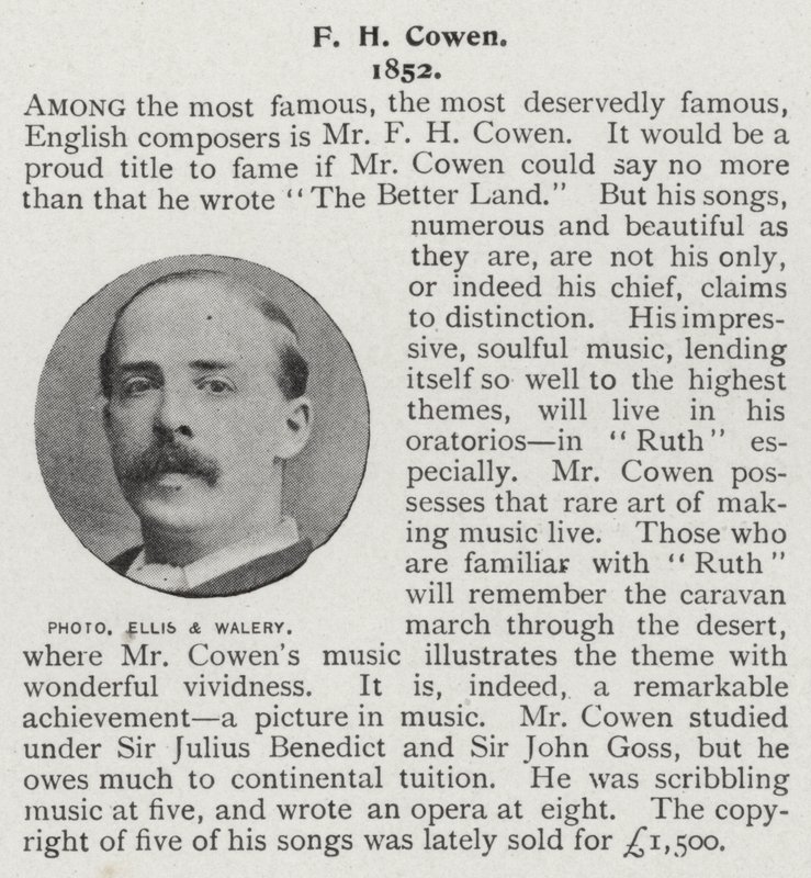 Frederic Hymen Cowen, Britse pianist, dirigent en componist (zw/w foto) door Alfred Ellis and Walery