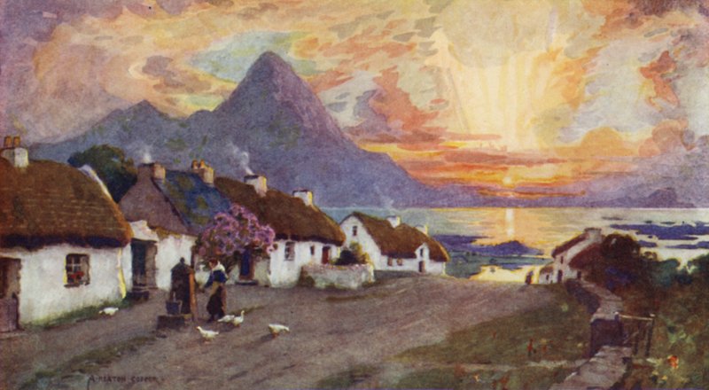 Croag Patrick en Clew Baai, Westport, County Galway door Alfred Heaton Cooper