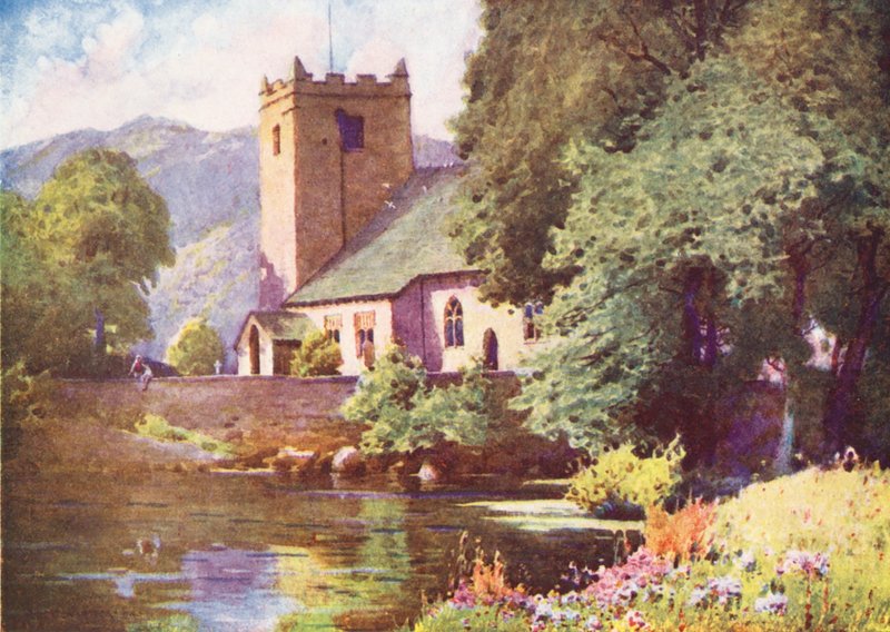 Lake District: Grasmere Kerk door Alfred Heaton Cooper