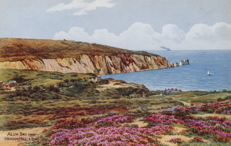 Alum Bay, vanaf Headon Hill, IOW door Alfred Robert Quinton