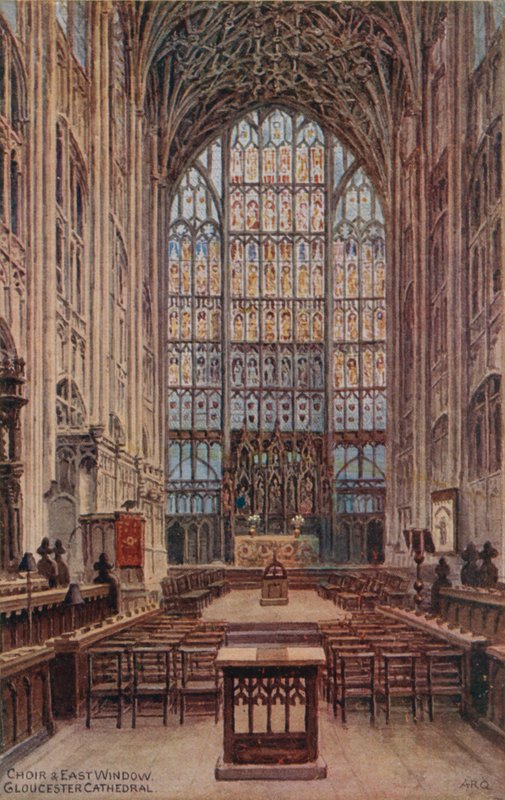 Koor en oostelijk raam, Gloucester Cathedral door Alfred Robert Quinton