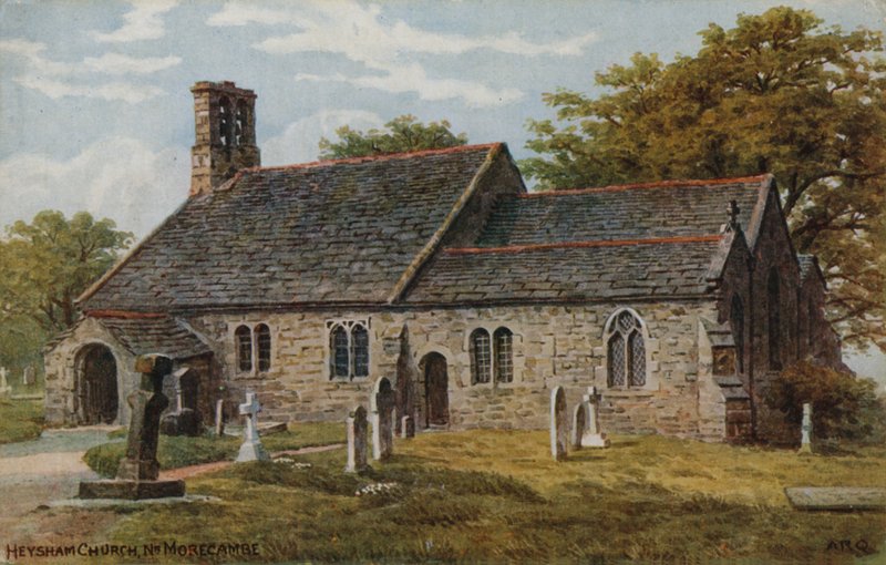 Heysham Church, bij Morecambe door Alfred Robert Quinton