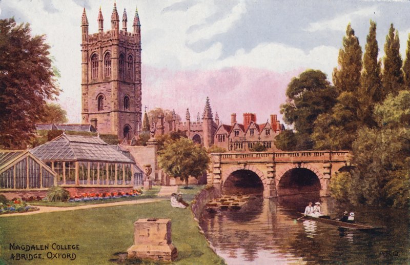 Oxford: Magdalen College en Brug door Alfred Robert Quinton