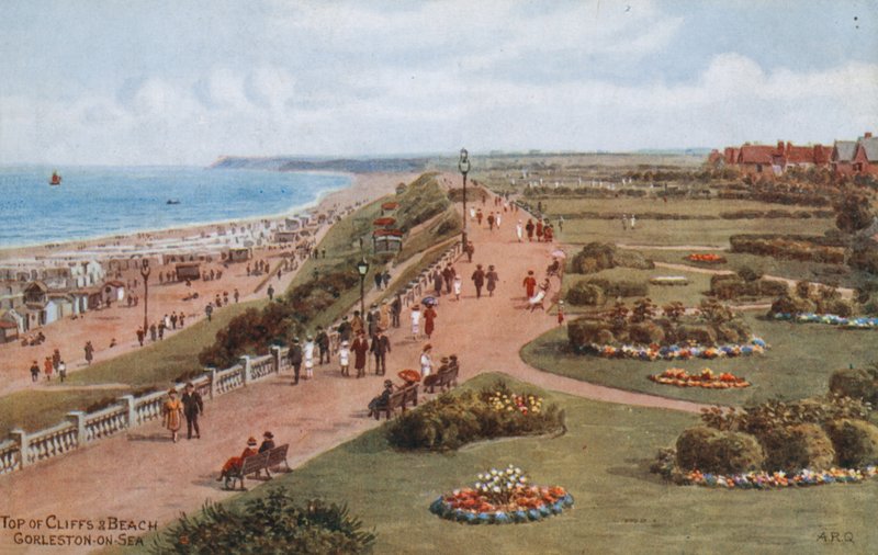 Top van Kliffen en Strand, Gorleston-on-Sea door Alfred Robert Quinton