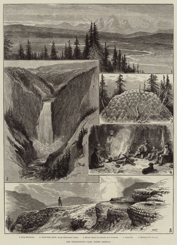 Het Yellowstone Park, Noord-Amerika door Alfred W. Cooper