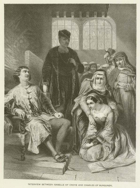 Interview tussen Isabelle van Croye en Karel van Bourgondië door Alfred W. Elmore