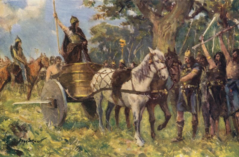 Koningin Boadicea Toespreekt de Britten door Allan (after) Stewart