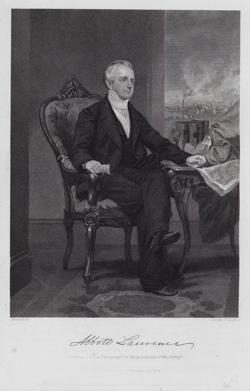 Abbott Lawrence (gravure) door Alonzo (after) Chappel