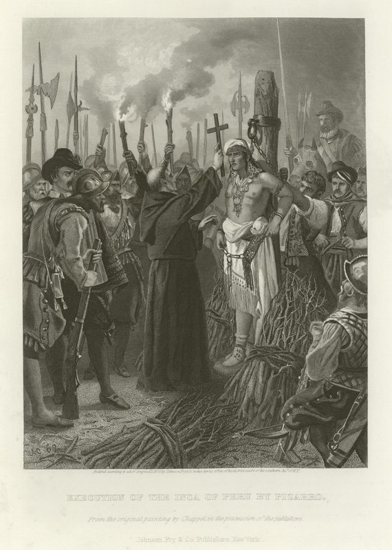 Executie van de Inca door Alonzo Chappel
