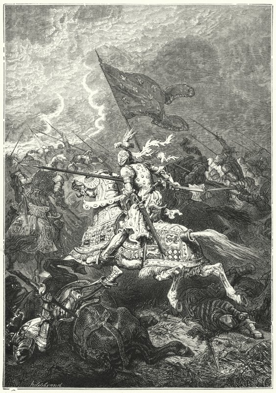 Slag bij Fornovo, Italië door Alphonse Marie de (after) Neuville