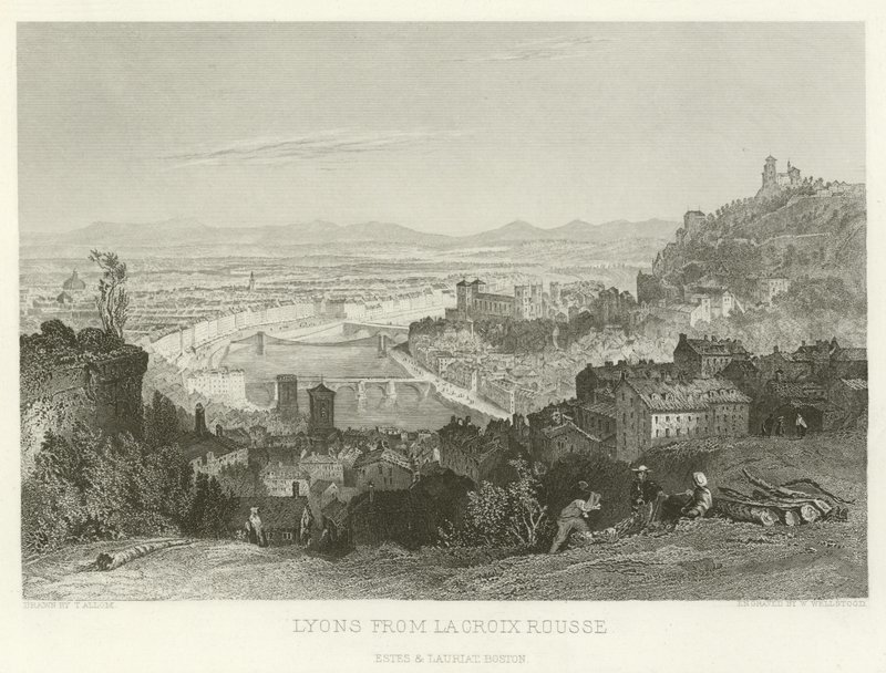 Lyon vanaf La Croix Rousse door Alphonse Marie de Neuville