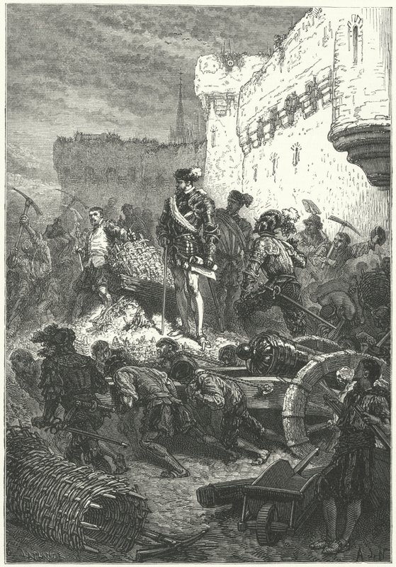 Francis, hertog van Guise, toezicht houdend op de bouw van de verdedigingswerken van Metz, 1552 door Alphonse Marie de after Neuville