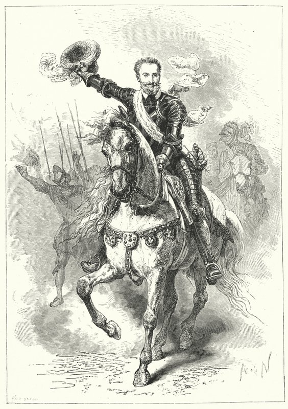 Hendrik IV van Frankrijk bij de Slag bij Ivry, 1590 door Alphonse Marie de after Neuville