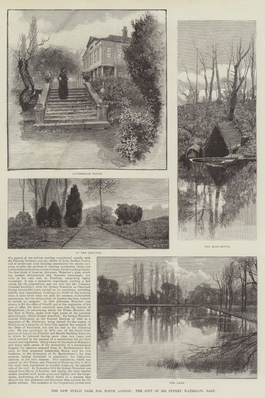 Het Nieuwe Openbare Park voor Noord-Londen, het Geschenk van Sir Sydney Waterlow, Baronet door Amedee Forestier