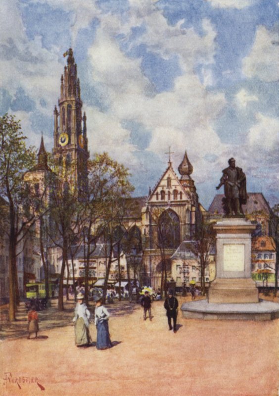 De Place Verte, Antwerpen door after Amedee Forestier