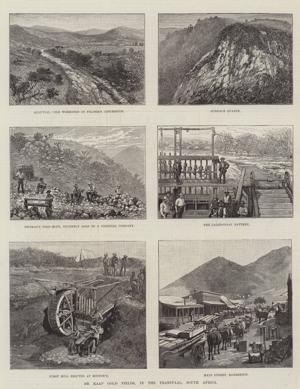 De Kaap Goudvelden, in de Transvaal, Zuid-Afrika door Amedee Forestier