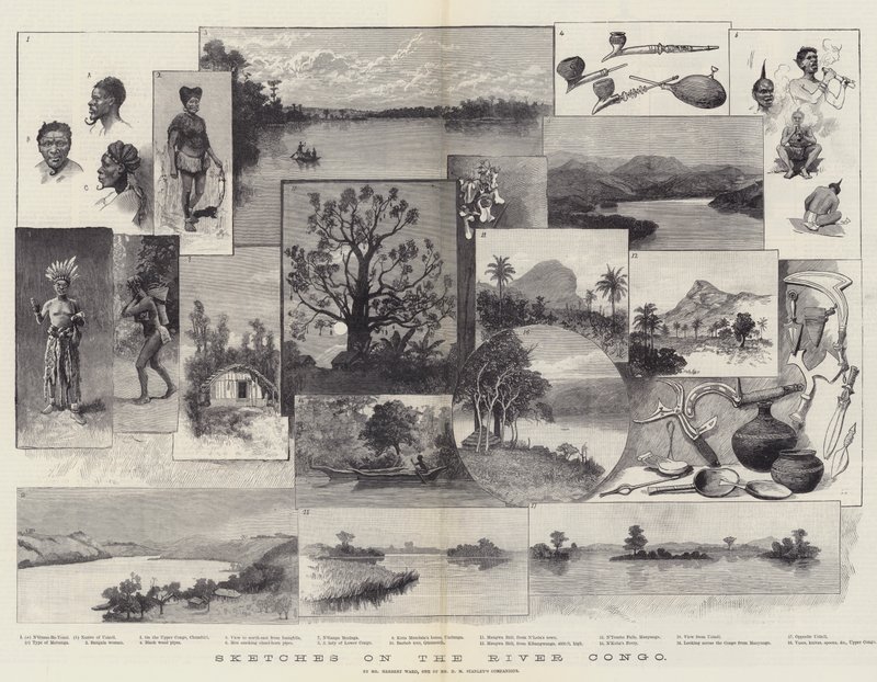 Schetsen aan de Rivier Congo door Amedee Forestier