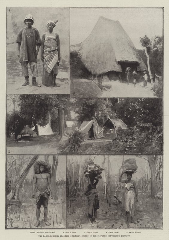 De Lagos-Dahomey Grenskwestie, Scènes in het Betwiste Achterland District door Amedee Forestier