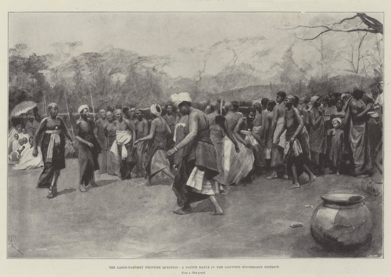 De Lagos-Dahomey Grenskwestie, een inheemse dans in het betwiste achterland door Amedee Forestier