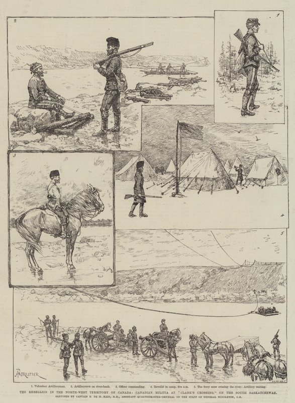 De opstand in het Noordwestelijke Territorium van Canada, Canadese Militie bij Clark