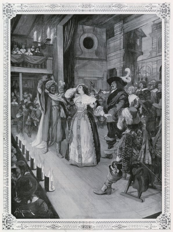 Vrouwen verschijnen voor het eerst op het podium: Othello, geproduceerd in december 1660 door Amedee Forestier
