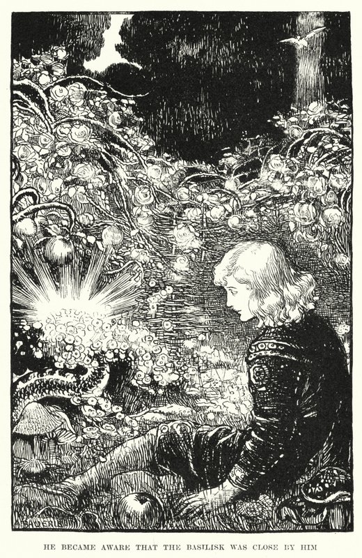 Hij werd zich ervan bewust dat de Basilisk dichtbij was door Amelia M. (attr.to) Bowerley or Bauerle