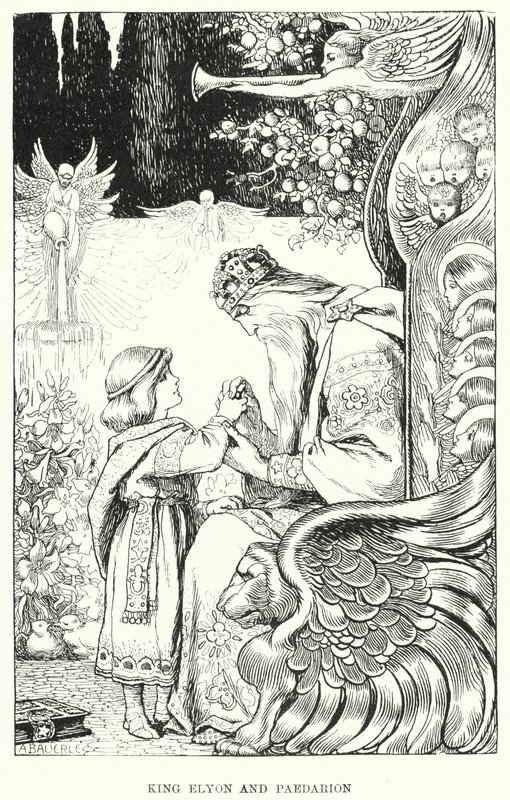 Koning Elyon en Paedarion (gravure) door Amelia M. (attr.to) Bowerley or Bauerle