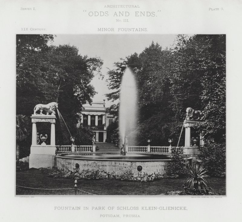 Fontein in het Park van Schloss Klein-Glienicke, Potsdam, Pruisen door American Photographer (after)