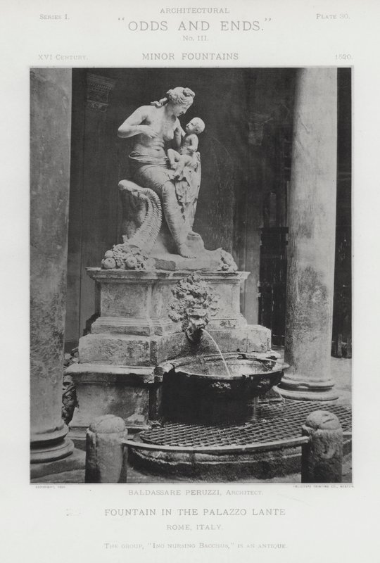 Fontein in het Palazzo Lante, Rome, Italië door American Photographer (after)