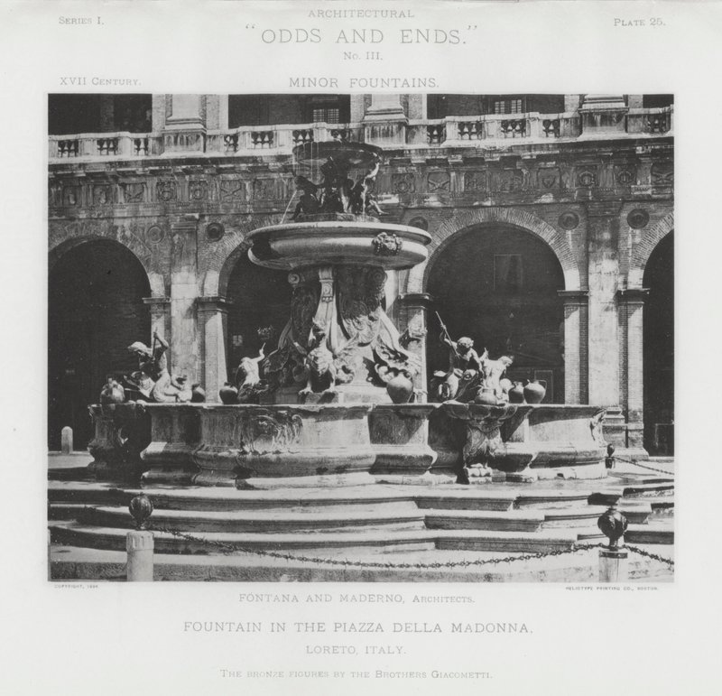 Fontein op het Piazza Della Madonna, Loreto, Italië door American Photographer (after)