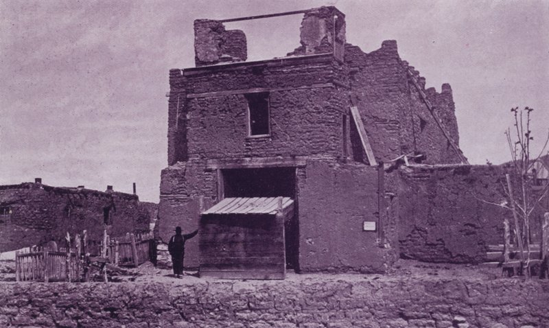 Oude Kerk van San Miguel, Santa Fe, NM, gebouwd van Adobe in 1550 door American Photographer (after)