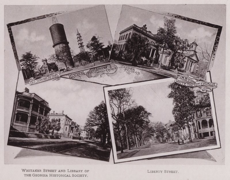 Oude Zeemanskapel; Reservoir; Eerste Afrikaanse Baptistenkerk; Hardee Residence; Eerste Witte Baptistenkerk; Whitaker Street en Bibliotheek van de Georgia Historical Society; Liberty Street door American Photographer (after)