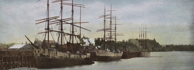 Oregon: Zeilschepen voor anker in de haven van Portland door American Photographer (after)