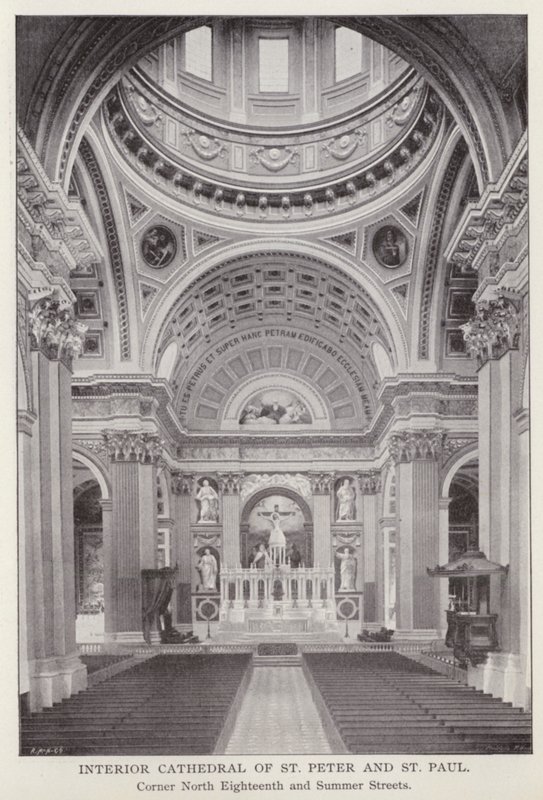 Philadelphia: Interieur kathedraal van St. Peter en St. Paul, hoek North Eighteenth en Summer Streets door American Photographer (after)