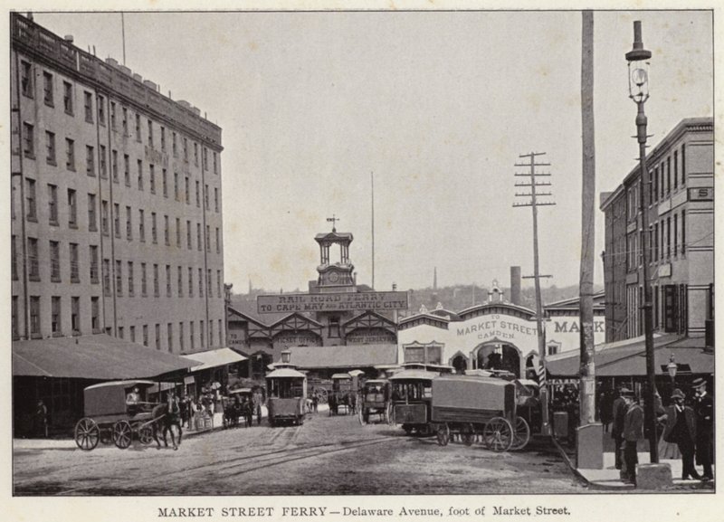 Philadelphia: Market Street Ferry, Delaware Avenue, voet van Market Street door American Photographer (after)