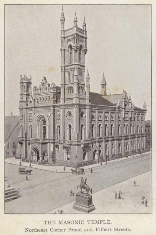 Philadelphia: De Vrijmetselaarstempel, Noordoostelijke Hoek Broad en Filbert Straten door American Photographer (after)