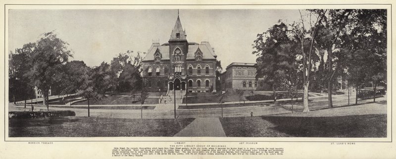 Springfield, Massachusetts: De Stadsbibliotheekgroep van Gebouwen door American Photographer (after)