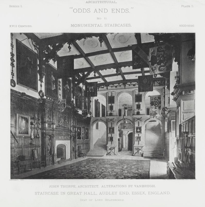 Trap in de Grote Zaal, Audley End, Essex, Engeland door American Photographer (after)
